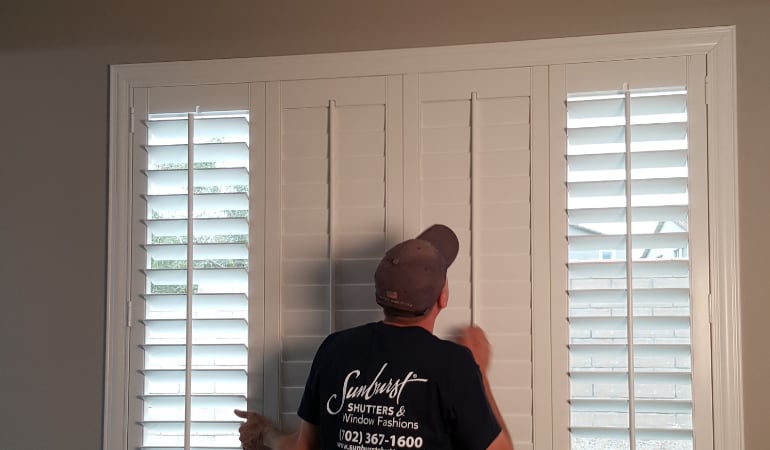 Installation of plantation shutters in San Jose